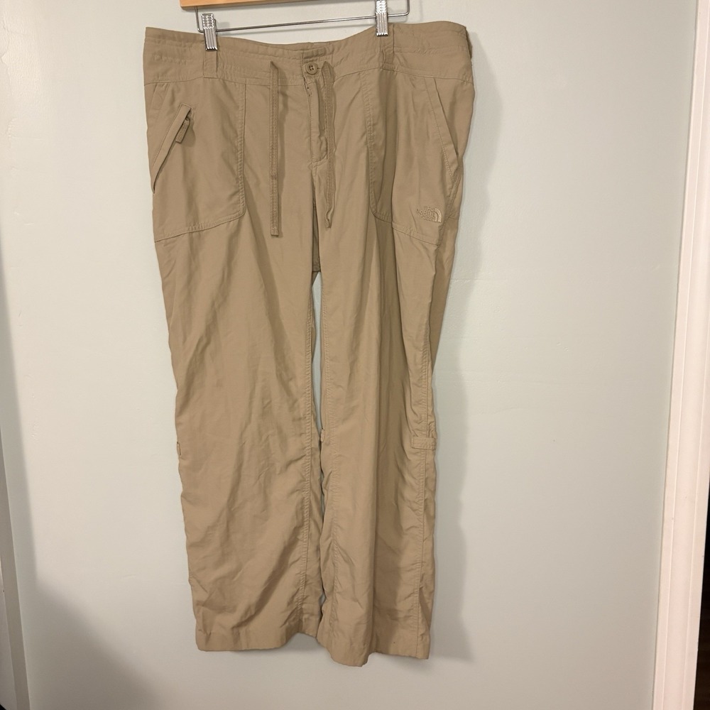 The North Face Pants Womens‎ 16 Khaki Nylon Roll Up Hiking Stow Pocket Ripstop